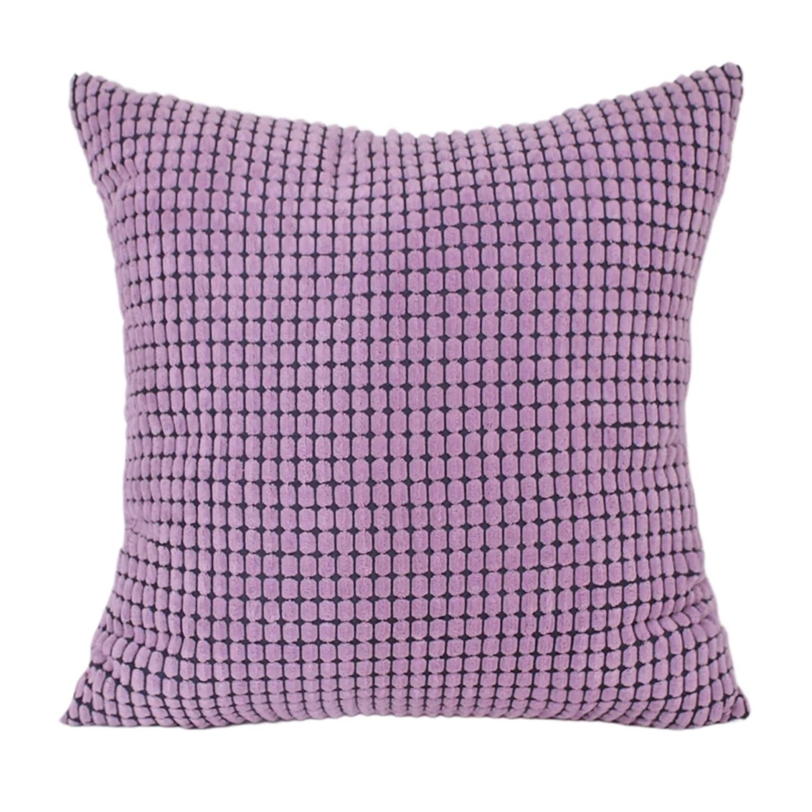 BFLCWSTD Cushion Covers Corduroy Big Corn Kernel Plush Cushion Cover Sofa Pillow Home Bed Decoration(Purple)
