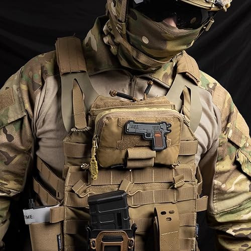 Miniatura 7 de TOPTACPRO Bolsa táctica MOLLE para panel de administración, bolsa de pecho pequeña para chaleco táctico JPC2.0 AVS CPC MOLLE System Gun Belt 500D