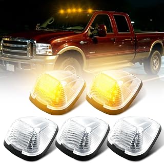 LED Cab Roof Marker Lights for Ford F250 F350 F450 F550 1999-2016, 5PCS | OEM-style amber LED cab roof marker lights with plug-and-play installation, IP67 waterproof and DOT/SAE