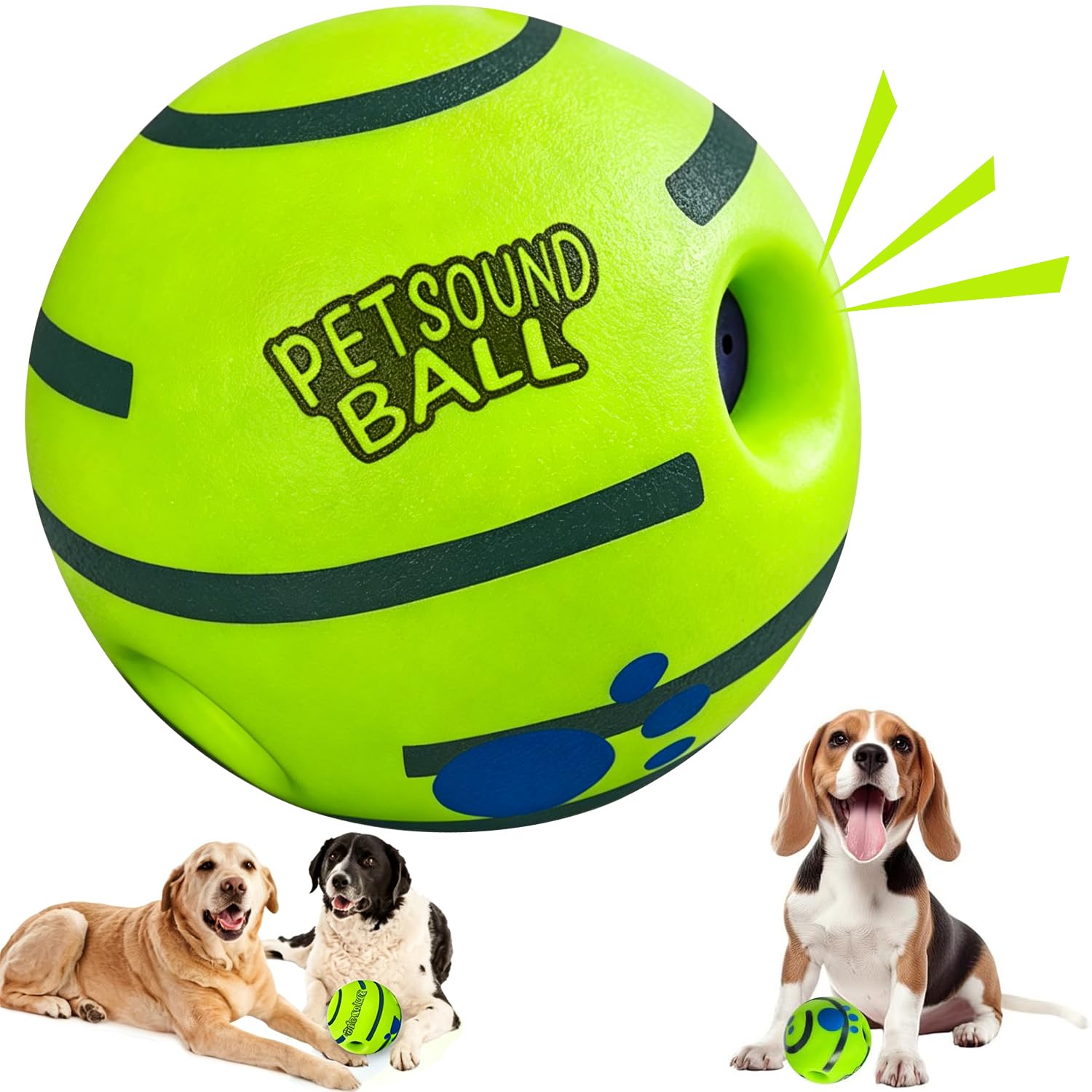 Spiritzohic Giggle Ball for Dogs, Interactive Dog Ball Toy, Dog Squeaky Toys, Interactive Pet Balls for Training for Large, Medium and Small Dogs Boredom and Anxiety Relief-B