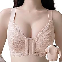 [Allanve] ブラジャー 胸を小さく見せるブラ 授乳ブラ 【瞬間痩せて見え・驚い安定感・大きいサイズ】 フロントホック 脇高 前開き シームレスブラ 垂れ防止 ノンワイヤーブラ 締め付けず 通気性 柔らかい 産後