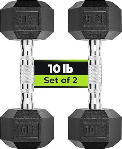 Miniatura 19 de Juego de 2 mancuernas hexagonales de 2.5 a 65 libras con revestimiento de goma, mancuernas para ejercicio y fitness, peso de mano para entrenamiento
