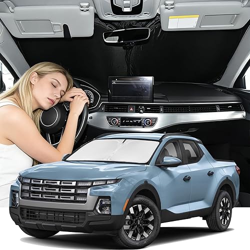 Miniatura 62 de Parasol de 4 capas para parabrisas, ajuste personalizado, tela 240T, parasol retráctil que bloquea los rayos ultravioletas, accesorios para automóvil