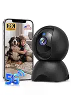 2K 5G Indoor Security Camera, No Subscription AI Baby Monitor with Phone App & Crying Detection, 360° Pan-Tilt WiFi Pet Camera, 2-Way Audio, Auto-Tracking, 24/7 SD Storage (1-Pack)
