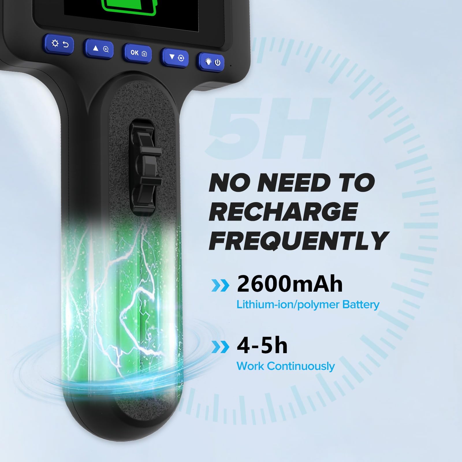 Endoscope articulé bidirectionnel avec lumière, caméra endoscopique industrielle avec sonde articulée de 6,25 mm, portée d'inspection serpent étanche IP67 pour mécanicien, avion, moteur automobile