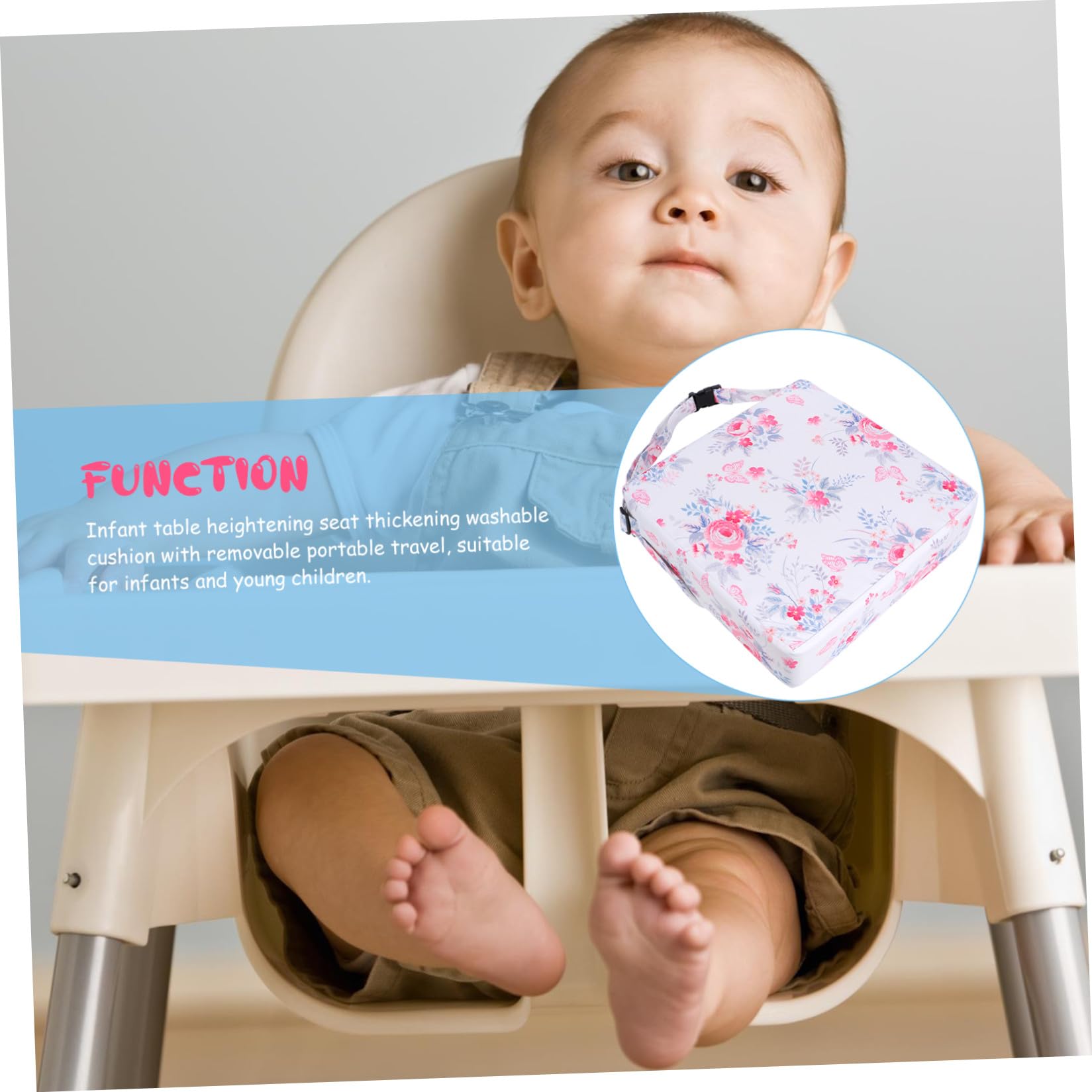 Cojín Elevador para Silla Infantil Extraíble 1 Pieza Blanco