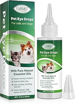 Bieyoc Pet Eye Wash for Dogs and Cats, Dog and Cat Eye Wash to Flush and Soothe Eye Irritations, Pet Tear Stain Cleaner 60ml