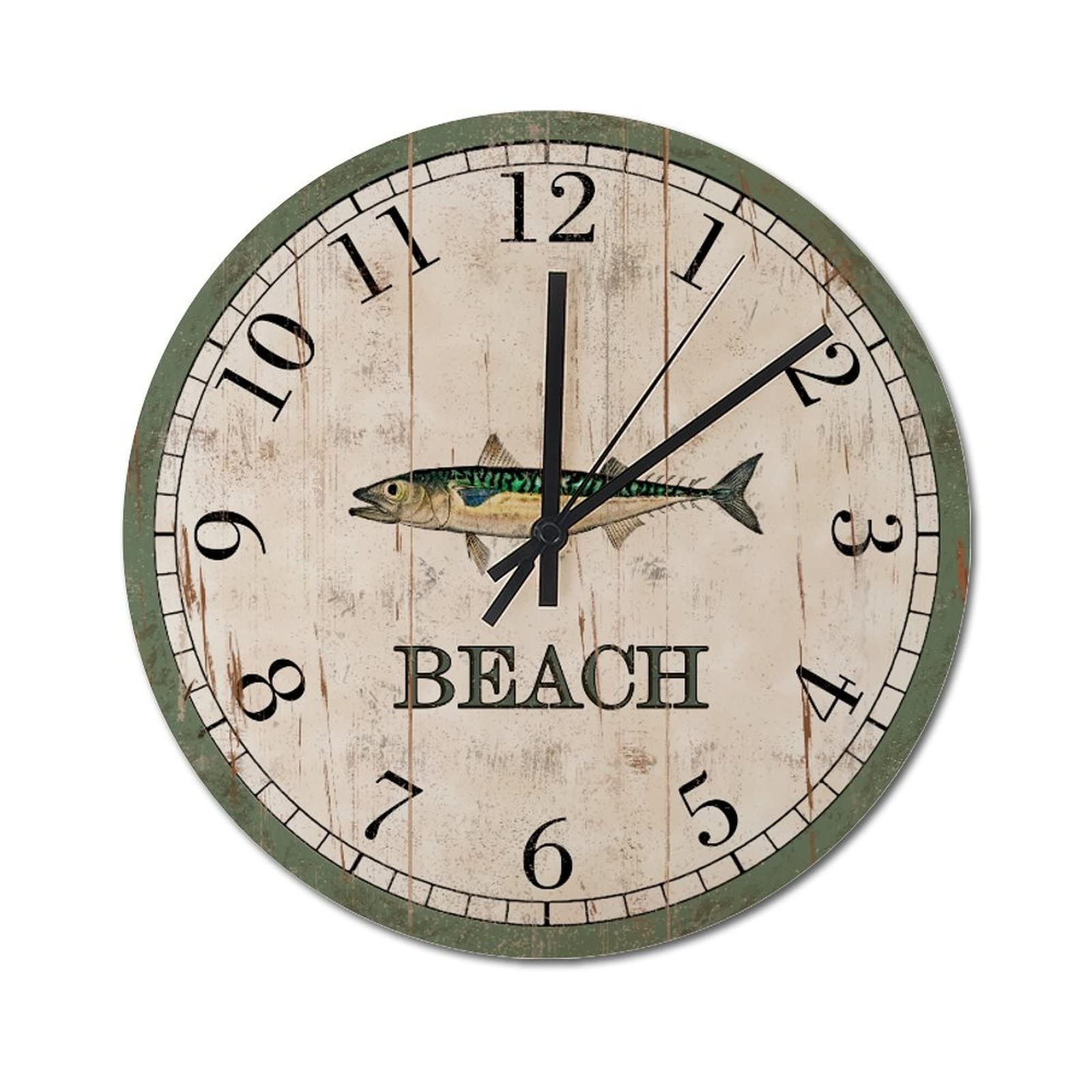 Horloge murale maquereau au style rétro et vintage pour une cuisine rustique et silencieuse