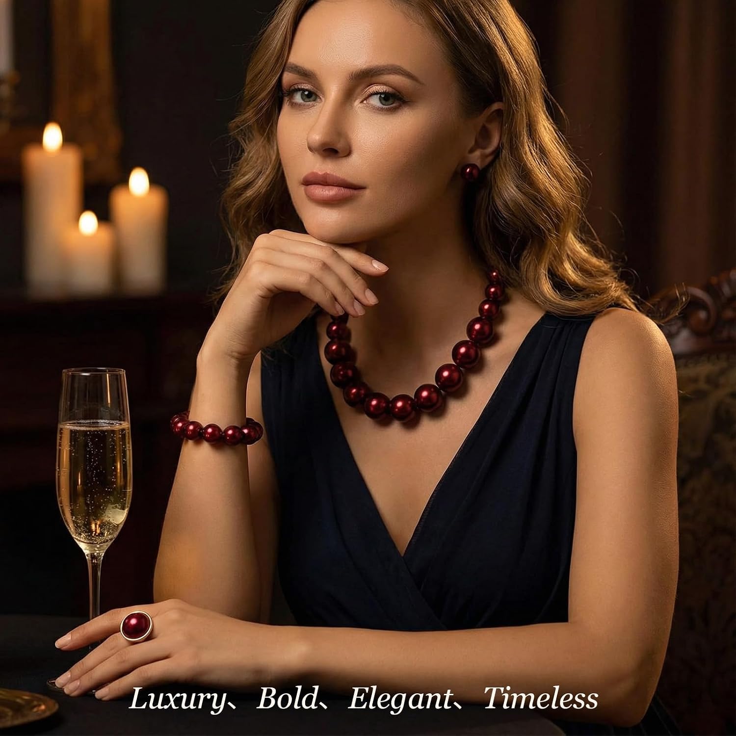 Pearl Jewelry Set for Women Pearl Necklace and Earring Set Bridal Jewelry Set for Wedding Elegant Pearl Jewelry