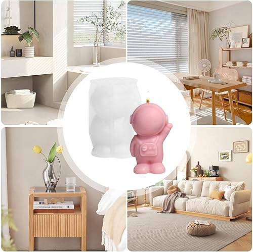 Miniatura 6 de Moldes de vela, molde de vela de astronauta, molde de astronauta luna, moldes de vela con temática espacial, molde de resina epoxi 3D, moldes de