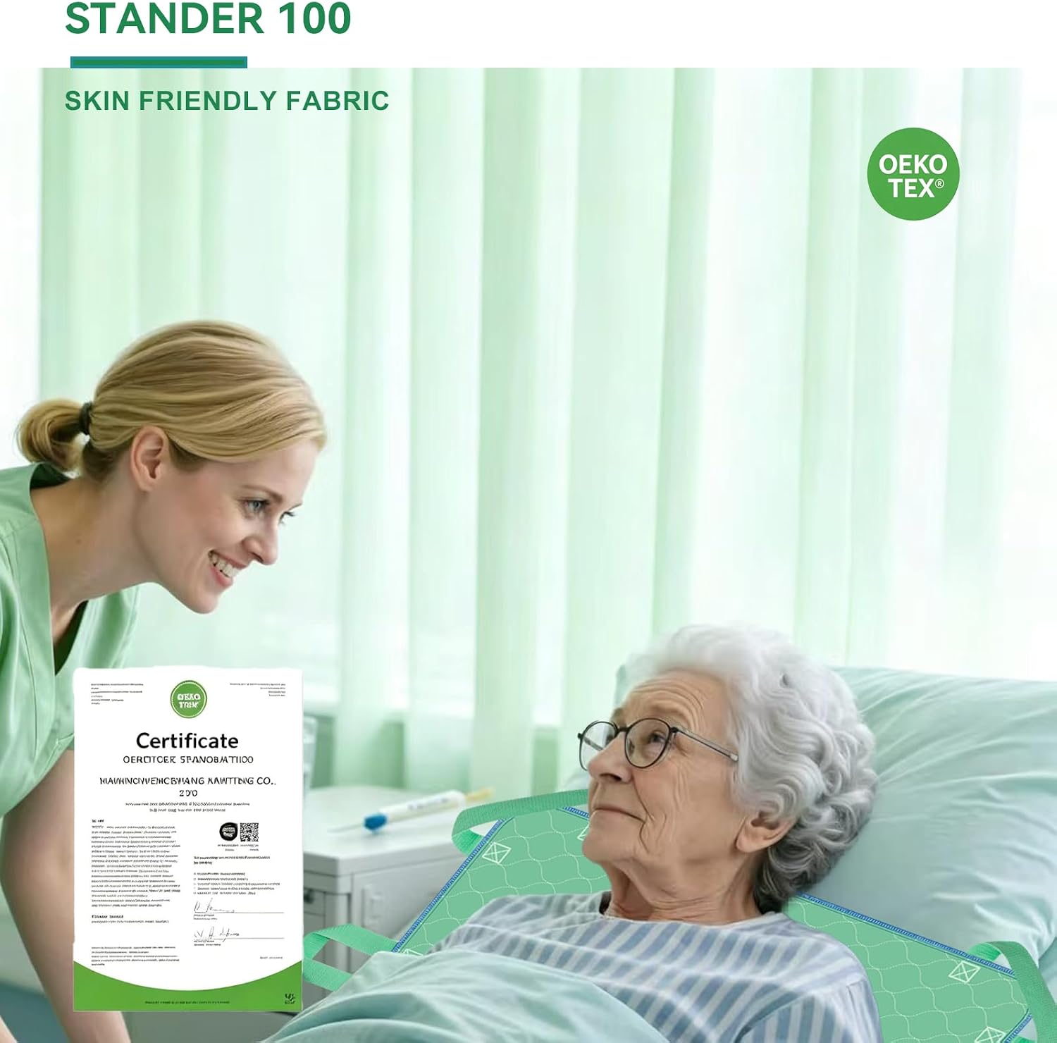 Positioning Bed Pad with 8 Reinforced Handles-34 x 52"-Reusable and Washable Transfer Sheet, Aid Assistant for Turning and Repositioning for Elderly