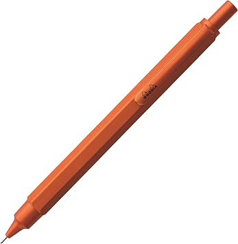 Rhodia RHODIA SCRIPT cf9298 Mechanical Pencil, 0.5mm, Hex Shaft, Aluminum Body, Hairline Finish, Orange