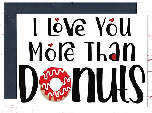 Miniatura 1 de Audacious Cards Tarjeta de San Valentín para él I Love You More Than Donuts tarjeta de aniversario tarjeta de cumpleaños