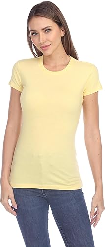 Miniatura 2 de Pimatee Camisas de manga corta para mujer, 100% algodón, 3 piezas, ajuste delgado, básico, cuello redondo, peso ligero, tela suave