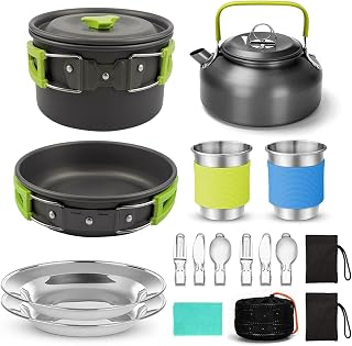 OULOVECO キャンプ用調理器具セット 3点セット 食品グレー…
