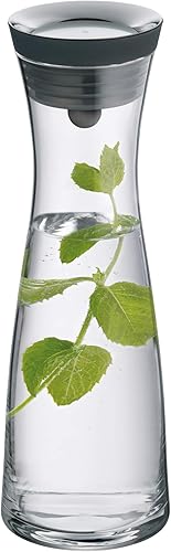 Miniatura 10 de WMF Basic Water Decanter 1L Altura 11.4 in Close-Up Tapón Vidrio Cromargan Acero Inoxidable, Plata