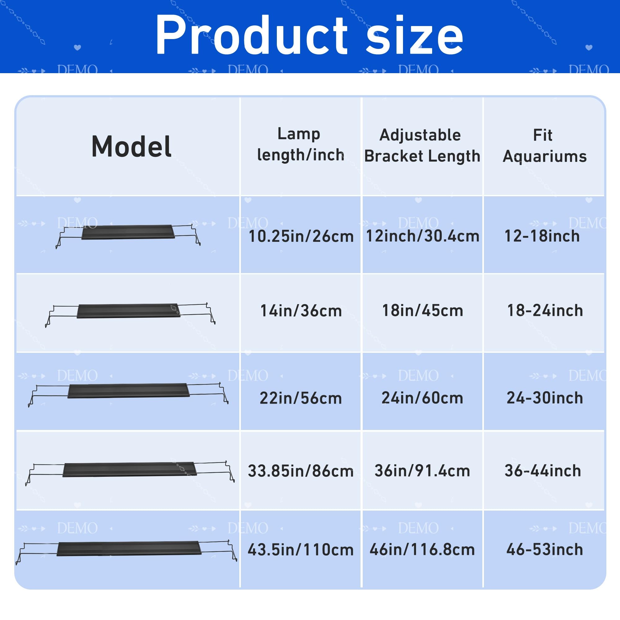 LED Aquarium Light Full Spectrum for Planted Fish Tank, Adjustable Brightness with Timer, Aluminum Alloy Shell, Extendable Brackets (18-24inch) - image 7
