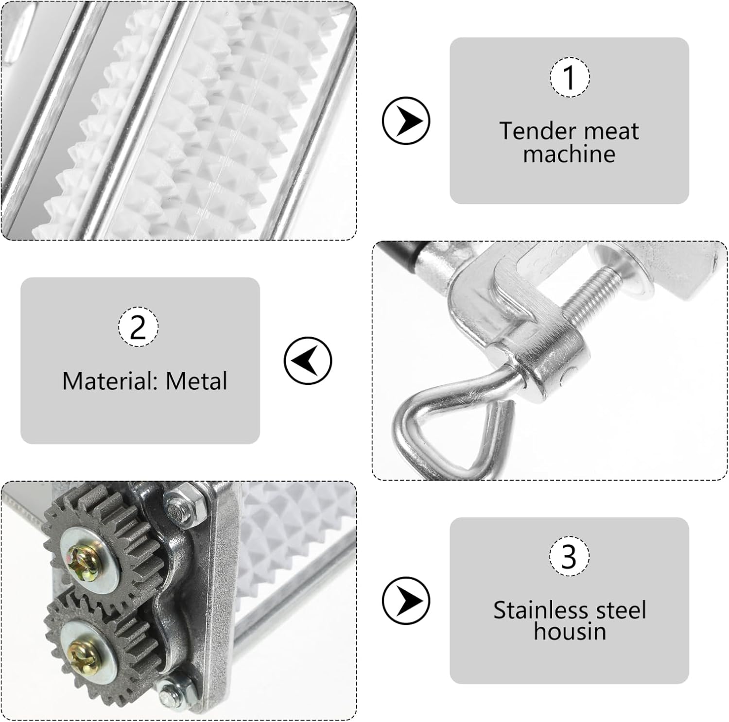 Cabilock Metal Meat Tenderizer Tool Needle Blades for Easy Tenderizing of Steak and Pork Chops Kitchen Helper for Tender Meat Preparation