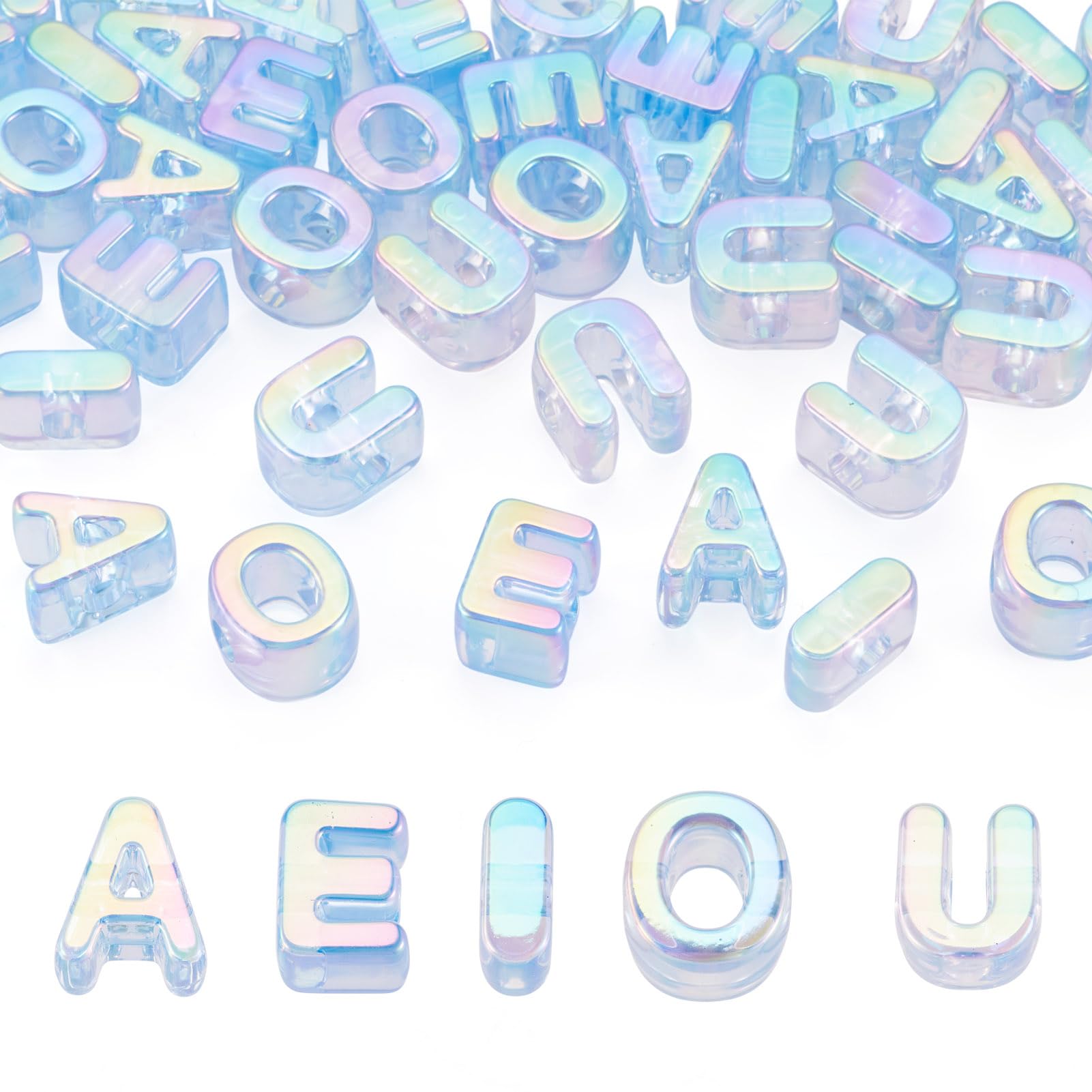 Craftora 50pcs Acrylic Letter Beads Vowel Alphabet Beads
