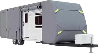 Seamander Travel Trailer RV Cover, Anti-UV, Weatherproof, Rip-Stop Camper Cover for Winter Snow