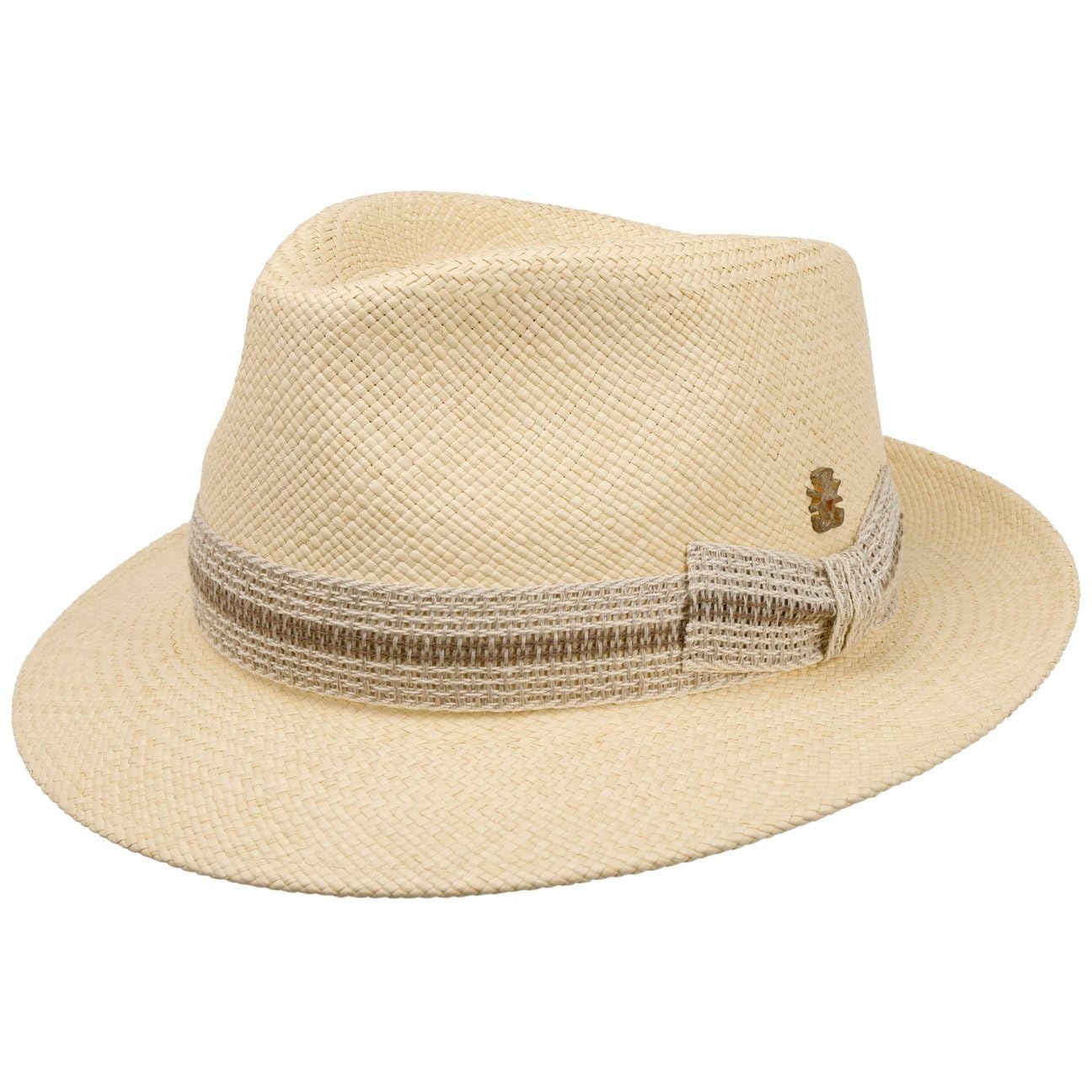 SOMBREROSHOP Pablito Sombrero Fedora Estilo Bogart Paja Panama Proteccion UV 80 Hecho en UE Unisex Primavera Verano