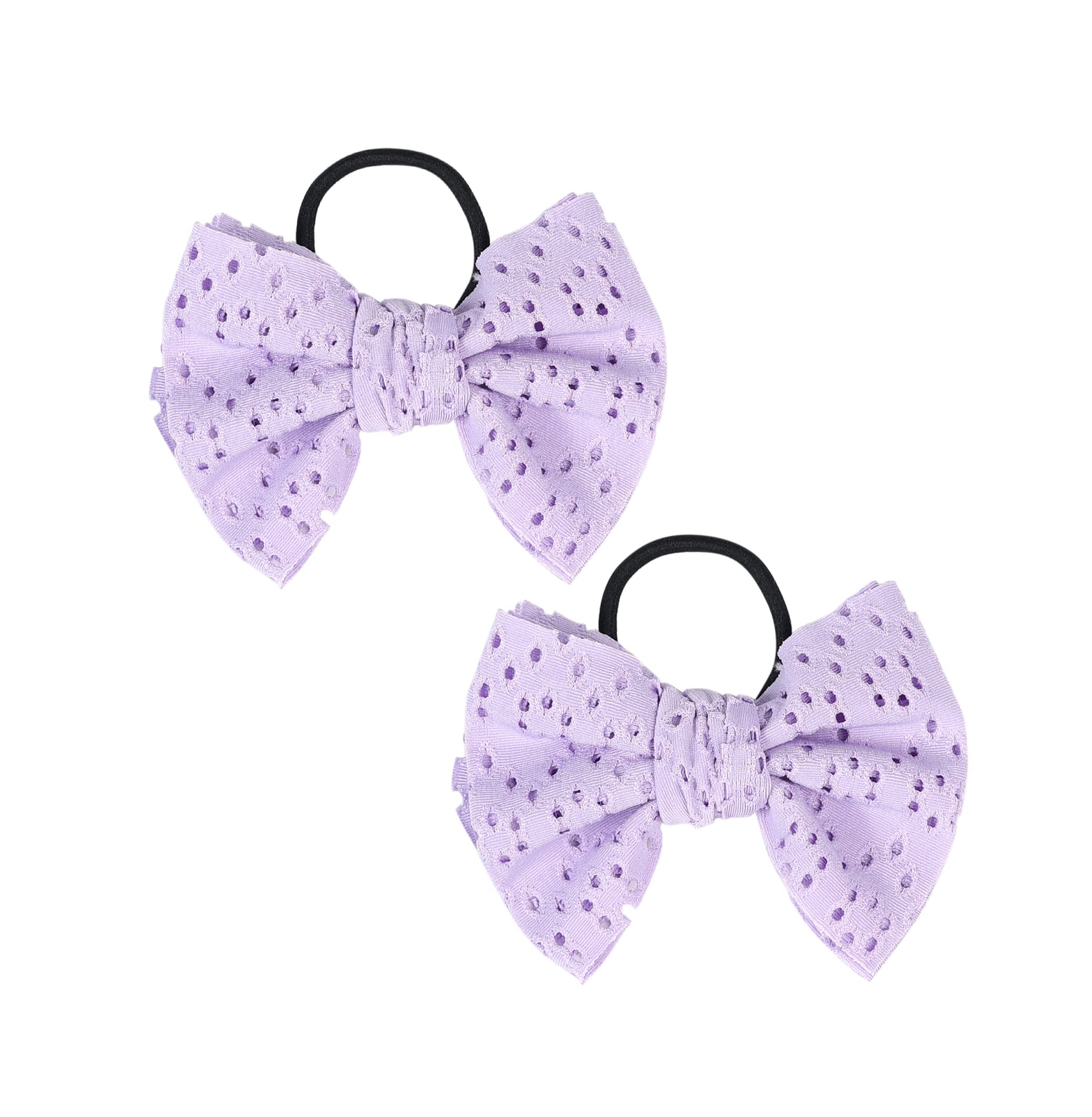 Baby Girls' Hair Ties with Bows for Toddler Ponytail Holders Bow Knot Headband baby girls' hair accessories.(FS4) (Lavender)