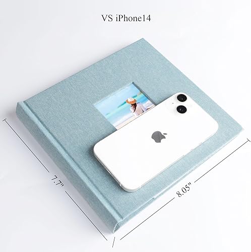 Miniatura 7 de Álbum de fotos pequeño de 5 x 7 con capacidad para 50 fotos verticales con bolsillos deslizantes, mini cubierta de lino de 5 x 7 pulgadas con