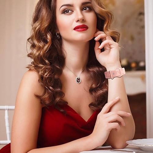 Miniatura 6 de Paquete de 3 correas de silicona suave – Correa impermeable para reloj inteligente con grabado floral con mariposas – Compatible con Apple Watch