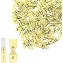 100PCS Heat Shrink Spade Connectors,12-10AWG Female Male Fully Insulated Terminals,Electrical Wire Crimp Connectors Kit