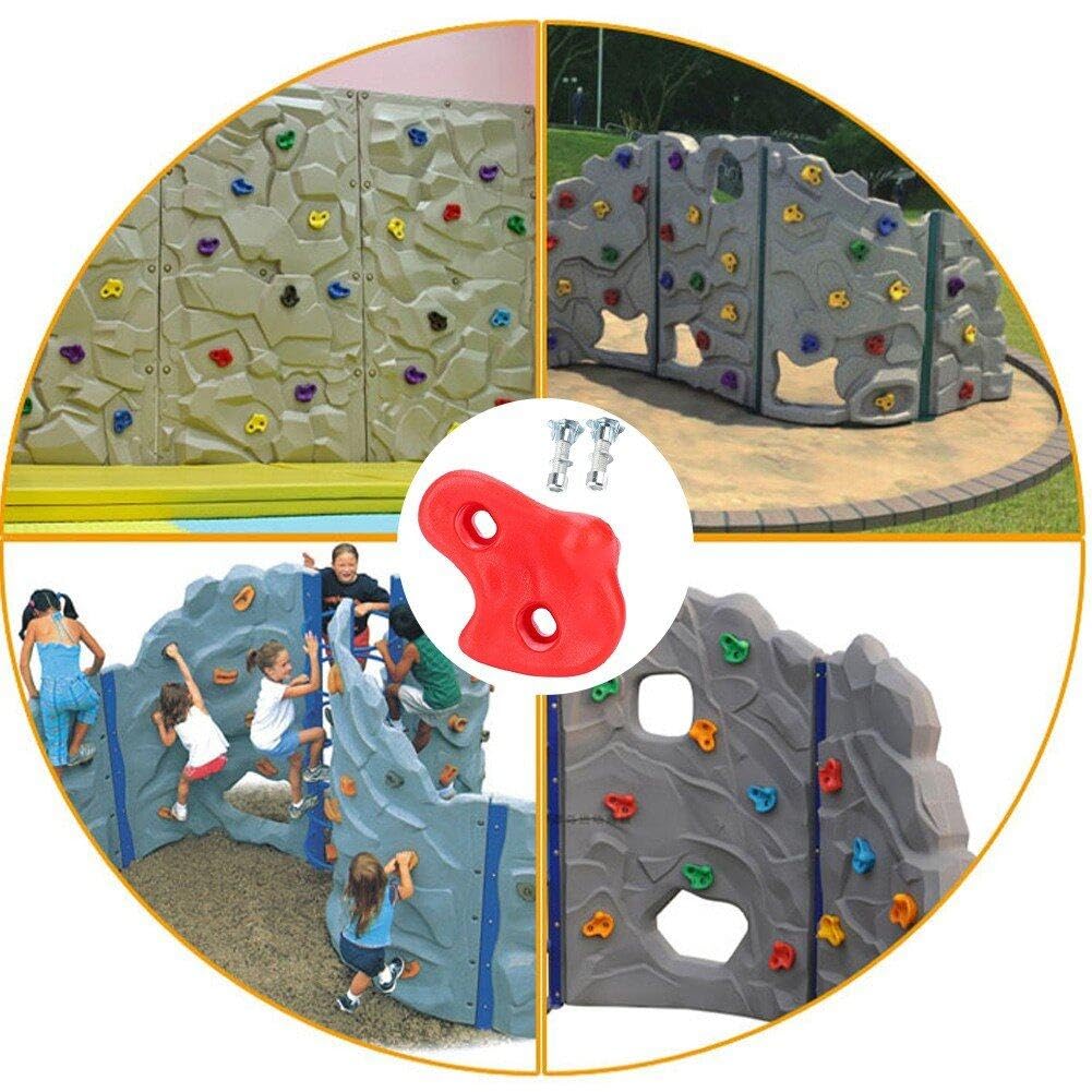 10 Prese per Arrampicata per Bambini, Kit per Arrampicata su Parete Rocciosa con Viti di Montaggio Impugnature per Parete Rocciosa per Interni Ed Esterni