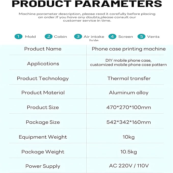 Prensa Térmica para Fundas 3D, Kit de Sublimación con Moldes y 20 Fundas miniatura 4
