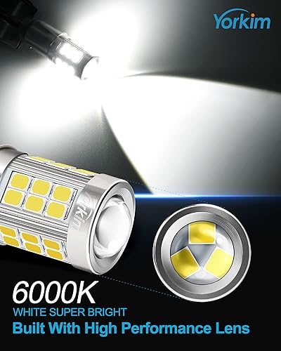 Miniatura 34 de Yorkim Bombilla LED 1157 roja 1157 bombilla de freno LED 2357 bombilla LED 2057 luces LED rojas 7528 BAY15D lámpara de repuesto para luces de freno