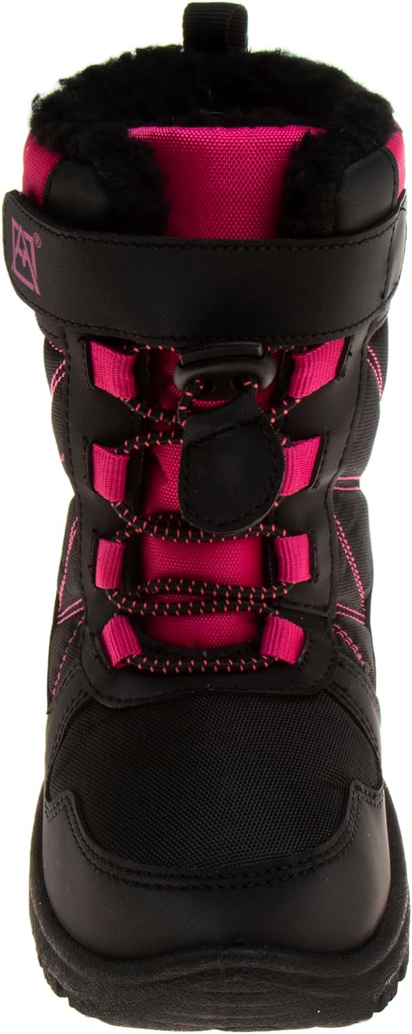 Avalanche Kids Winter Outdoor Insulated Warm Non-Slip Snow Boots, Pink Black (9 Medium, Toddler)