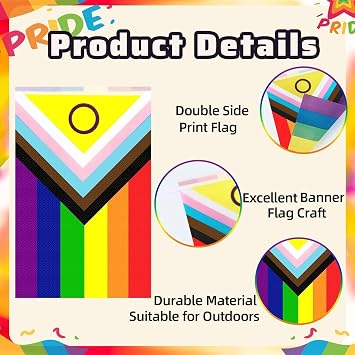 MARFOREVER 50 Pcs Pride Flags Banner, 52.5 Ft Rainbow Gay Banner String Small LGBT Pennant Flags Bunting for Home Garden Bars Pride Month LGBT Party Rainbow Festival Decorations(10 Styles)