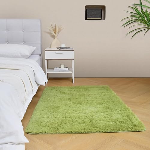 Miniatura 93 de duduta Alfombra rectangular negra suave y esponjosa de 3 x 5 pies, alfombra de felpa peluda para dormitorio, guardería, sala de estar, decoración