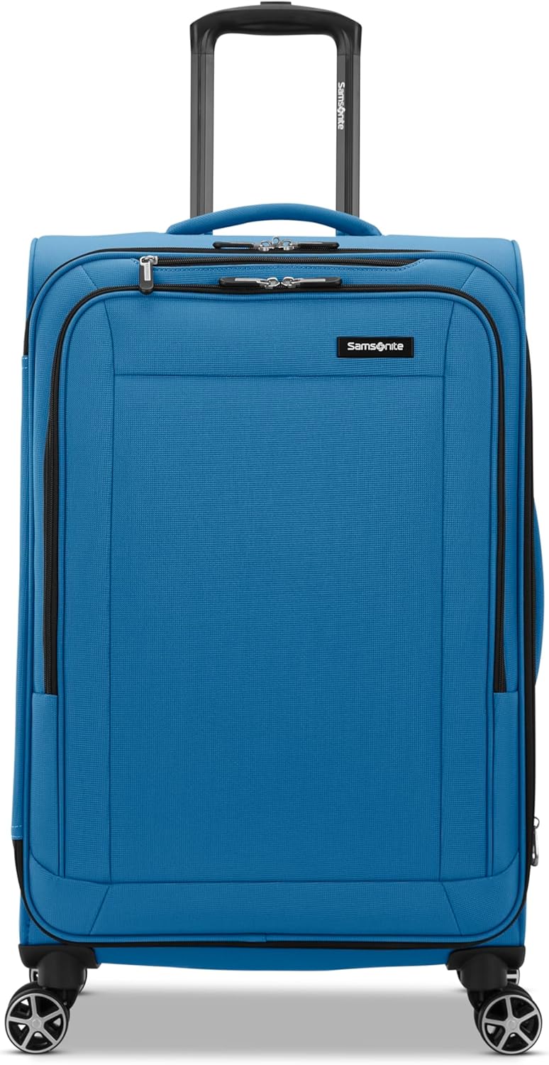 Samsonite Saire LTE Softside Expandable Luggage with Spinner Wheels, Carribean Blue, 2-Piece Set (Carry-on/Medium) - Image 3