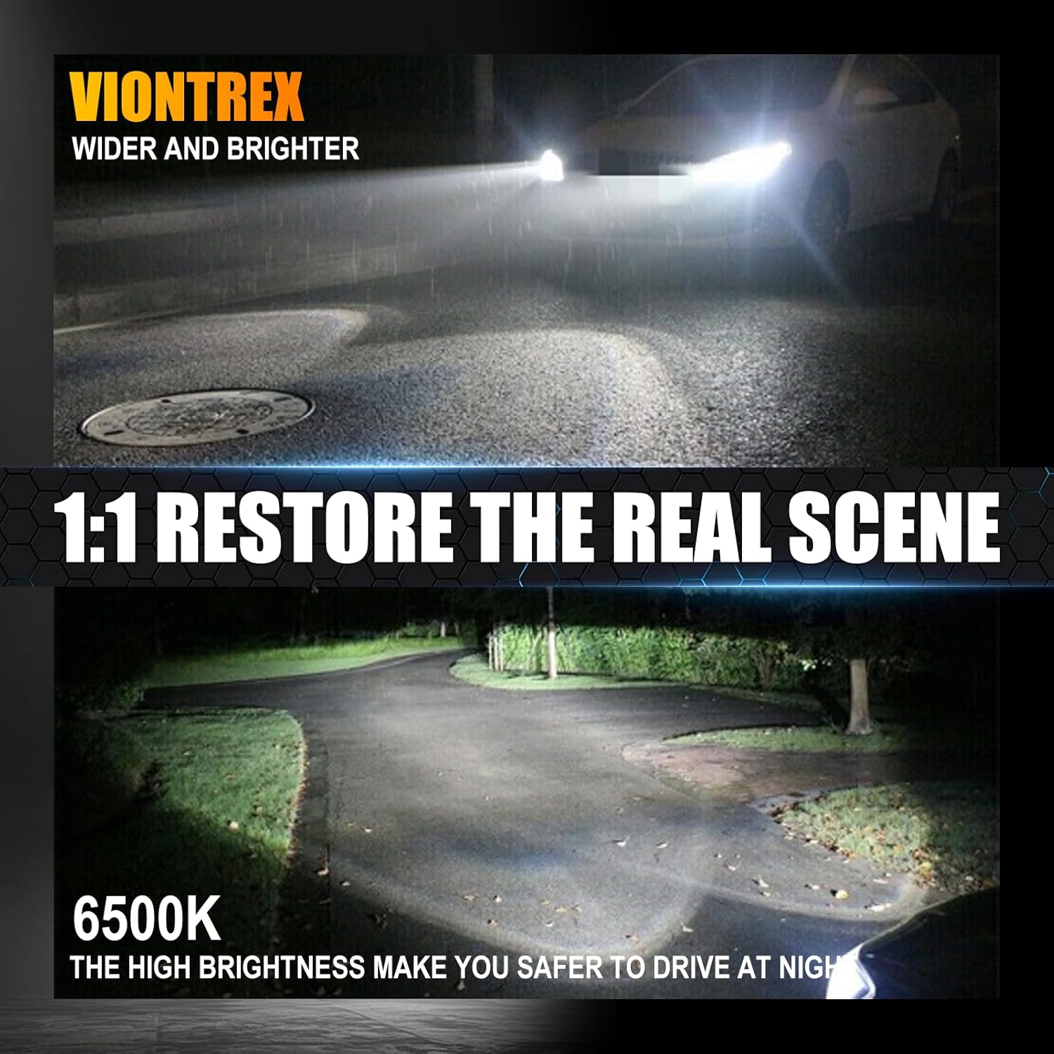 Car Driving Light Bulbs Fit for Honda Civic 2006 2007 2008 2009 2010 2011 2012 2013 2014 2015 High Low Beam Fog Light Bulbs Combo Pack,6500K White Car Lamp Kit,Plug and Play,IP68 6-Pack