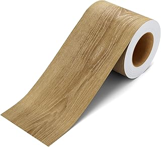 3"×590" Natural Oak Wood Grain Wallpaper Border Peel and Stick Mirror Frame Border Light Brown Self Adhesive Wood Grain Mirror Repair Tape Skirting Trim for Kitchen Cabinets Bathroom Frame