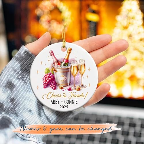 Miniatura 2 de Adorno personalizado de saludos a amigos, adorno de árbol de Navidad personalizado para amigos, regalo de decoración de amigos, regalo de decoración