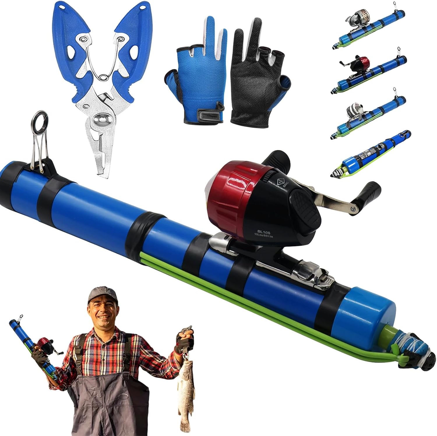 Fishing Catapult Rod, Portable Catapult Fishing Rod with Slingshot Fishings Reel – Long-Distance Lures Launcher Fishings Tool for Beginners & Pros, Slingshots for Fish from Shore or Pier