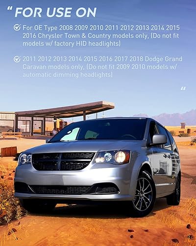Miniatura 8 de Nilight Conjunto de faros delanteros para Dodge Grand Caravan 2011 2012 2013 2014 2015 2016 2017 2018 2019 Dodge Grand Caravan 2008-2016 Chrysler
