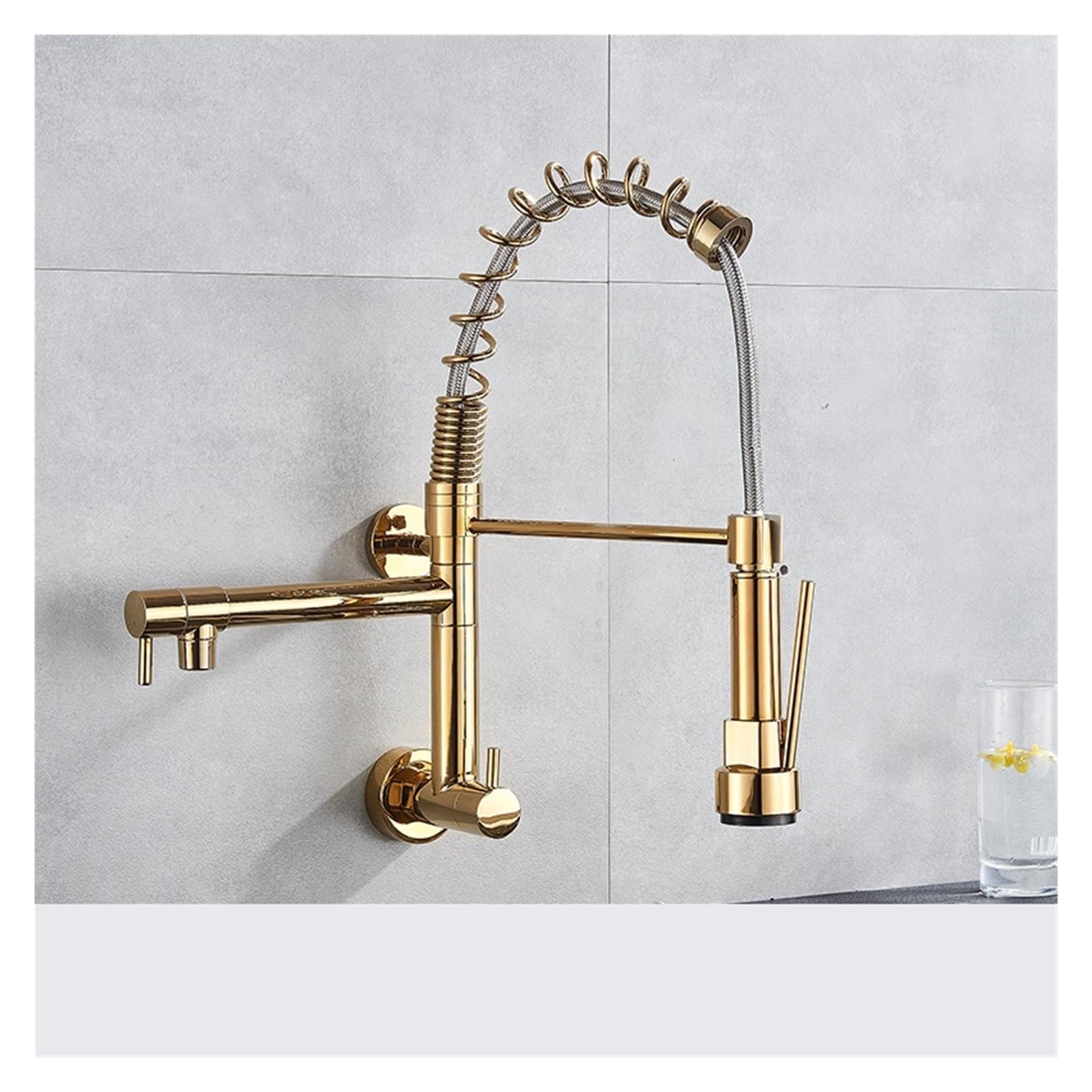 Mitigeur de cuisine à double bec d'eau froide avec douchette extractible ergonomique