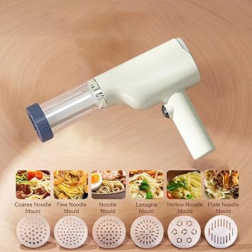 Idiyappam Maker Indian, Electric Pasta Maker, Noodle Maker Machine with 5 Pasta Discs Portable Automatic Noodle Maker with Measuring Cup for Homemade Spaghetti Machine Kitchen