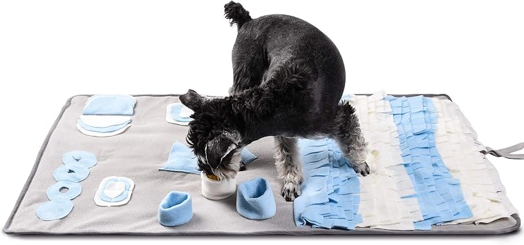 TwoEar Snuffle Mat for Dog, Nosework Mat, Interactive Activity Puzzle Toy, Great for Stress Release, Enrichment Blanket, Pet Activity/Toy/Play Mat, Machine Washable, for Small Medium Large Dog
