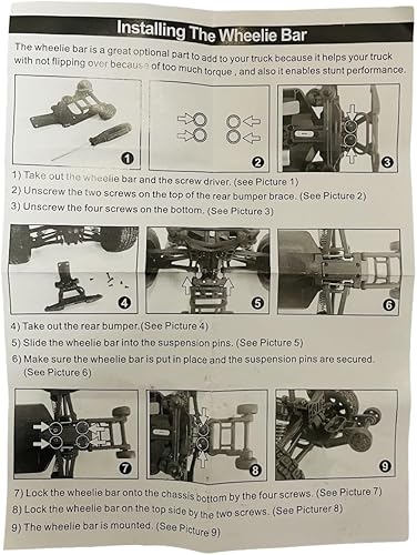 Miniatura 3 de ZDdingTech M16018 Wheelie Bar Piezas para 116 HBX 16889 16890 16890A 16889A 16889PRO HM161 RC Camiones Piezas (M16108 Head Up Wheels)