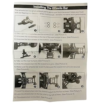 Amazon.com: ZDdingTech M16108 Wheelie Bar Parts for 1:16 HBX