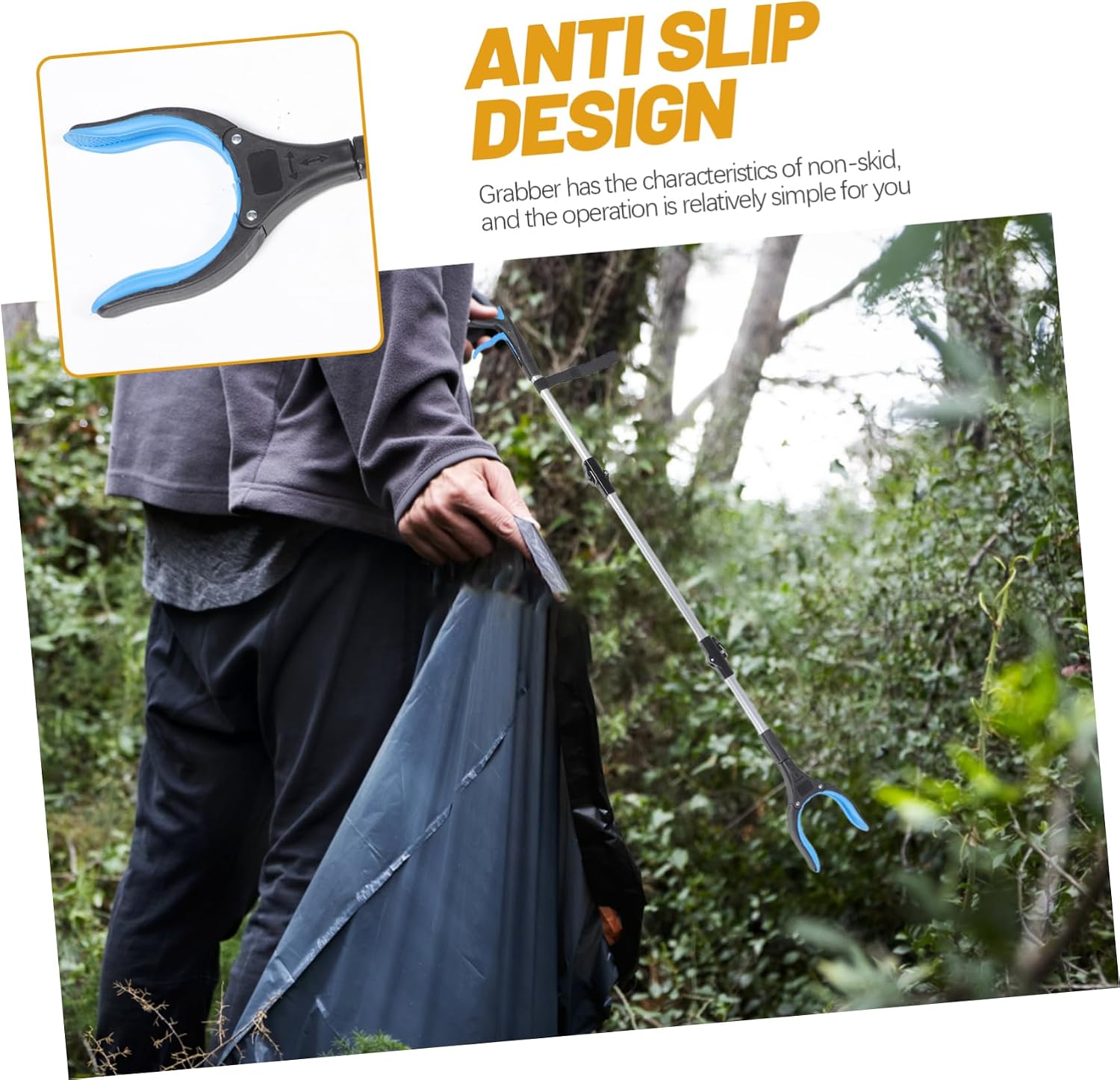 Folding Trash Picker Upper Grabber Tool Durable Design Easy to Store for Seniors Disabled Lightweight Litter Pickup for Household
