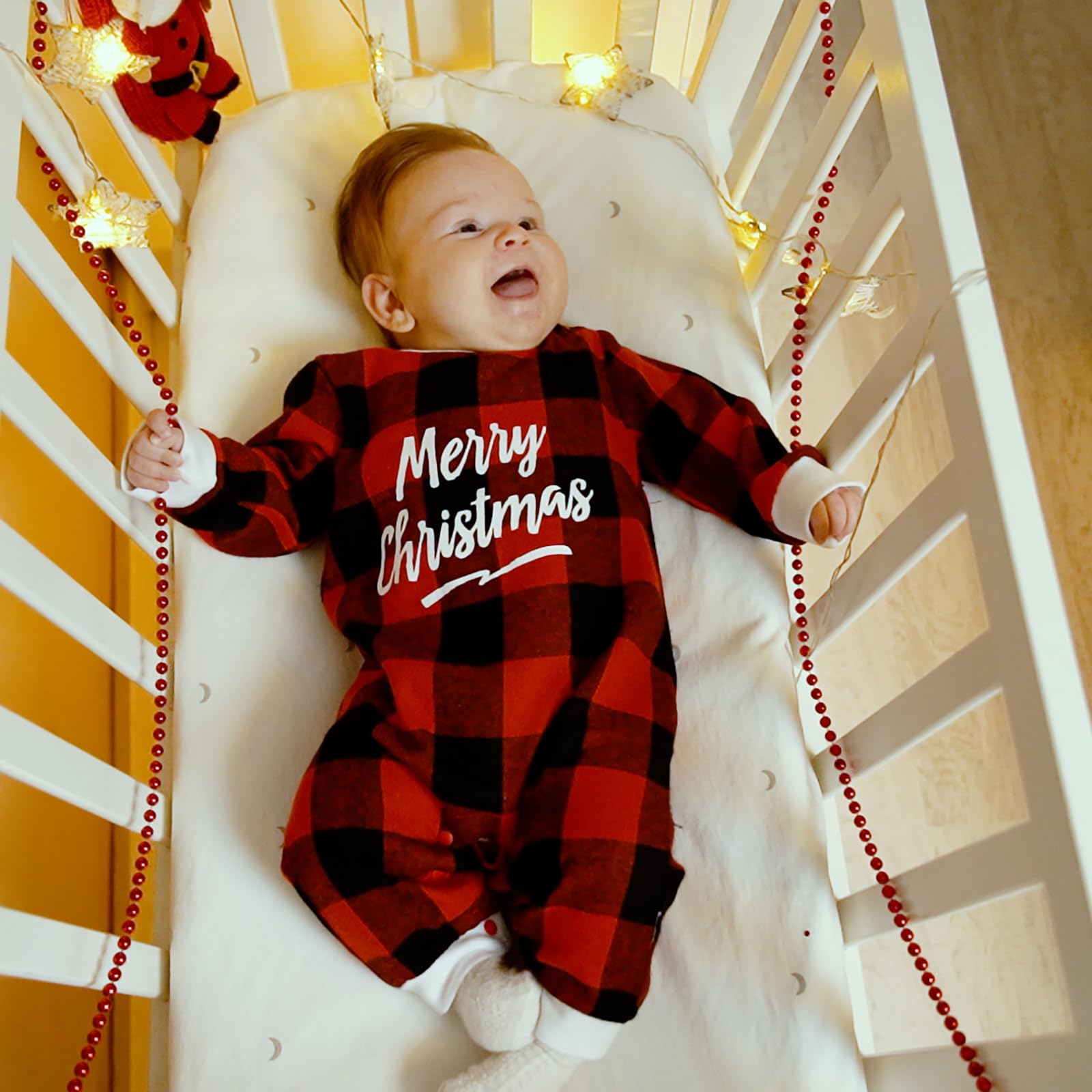Hifot Pagliaccetto Neonato per Natale, Bambino Ragazze Ragazzi My First Christmas Costume Babbo Natale Bambino 0-18 Mesi Regalo Natale