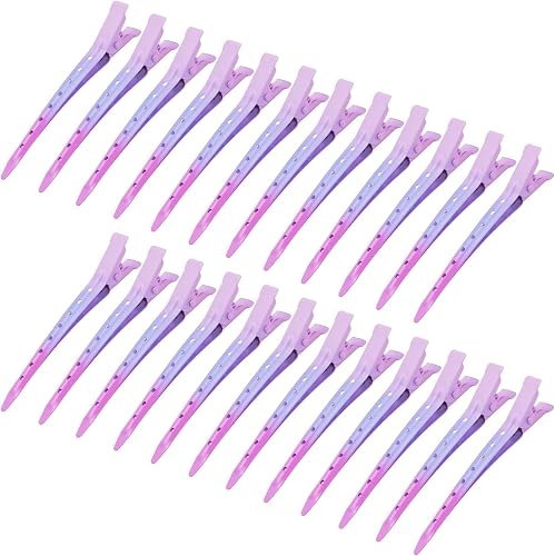 Bantoye 24Packs Duck Bill Clips 3.35 Inch Metal Alligator Clip, Pink Purple