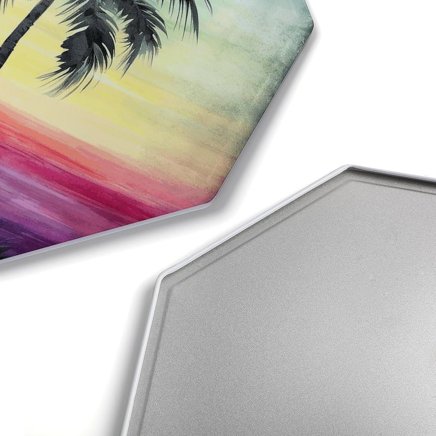 Ctagon Metal Sign for Home, Modern Display Plate for Kitchen, A Tropical Palm Tree Plates Accent Hanging Wall Decorations 3PCS for Living Room, Bedroom, Hallway, Hotel